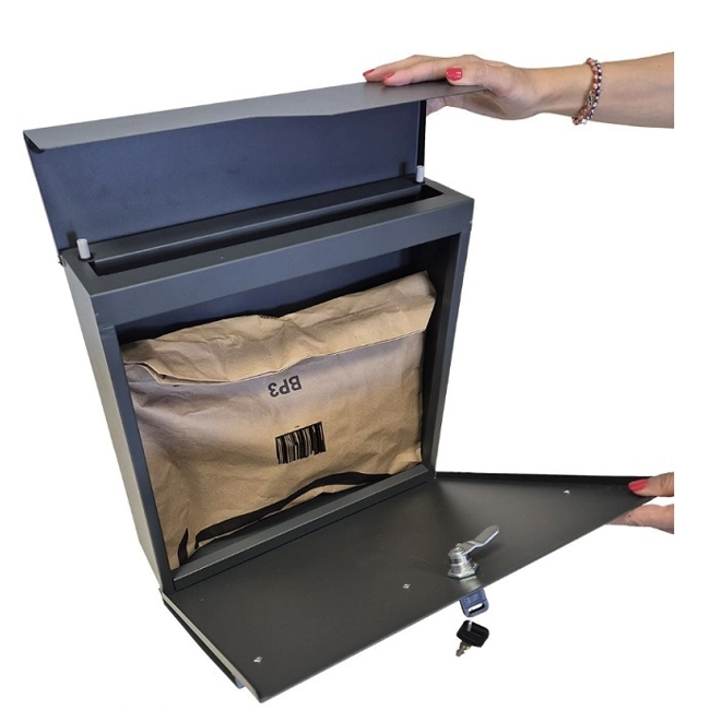 Vendita online Cassetta postale Nettuno colore ghisa/grigio antracite 37×11×37 cm.